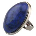 Gemstone Oval Shape Ring Natural Stone Crystal Irregular 25x30MM Quartz Stackable Fashion Ring Handmade Vintage Charm Rings