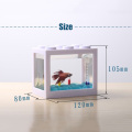 Mini Transparent Aquarium Light Lamp Fish Tank Home Office Tea Table Decoration Small Building Block Fish Tank