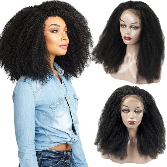 Wholesale wigs virgin hair vendor,180 density lace frontal wigs human hair curly, 4c afro kinky curly human hair lace front wigs