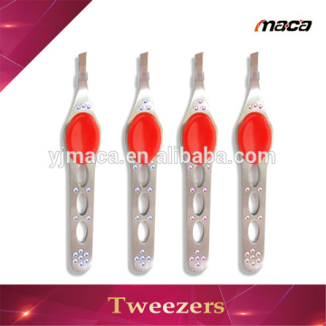 Wholesale Straight eyebrow tweezers cosmetic rhinestone eyebrow tweezers