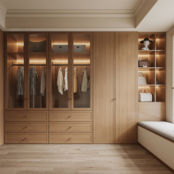 Whole Custom Solid Wood Closet: Antique Style Walk-In Wardrobe Home Bedroom Furniture Customization