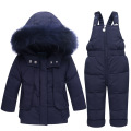 Infant Winter Clothing Baby Fur Snowsuit Hoodies Jacket Duck Down Toddler Girls Outfits Snow Wear Jumpsuit Snow Coats