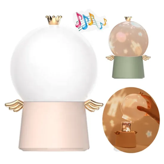 Rotating Music Starry Night Light - Creative Guardian Angel Star Projection Toy for Kids