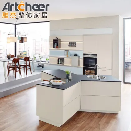 European Style Home Kitchen Cabinets with Island Table at Home Depot