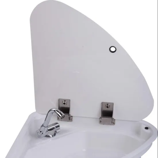GR-Y007: Boat Caravan Camper Triangular White Acrylic Sink with Lid - 480*480*145mm
