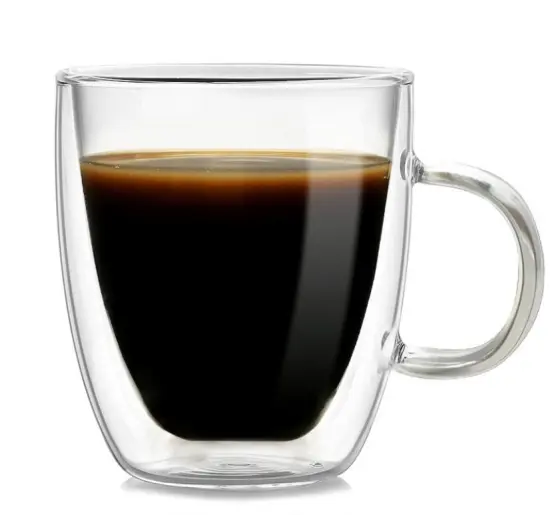 350ml Heat-resistant Borosilicate double wall glass mug