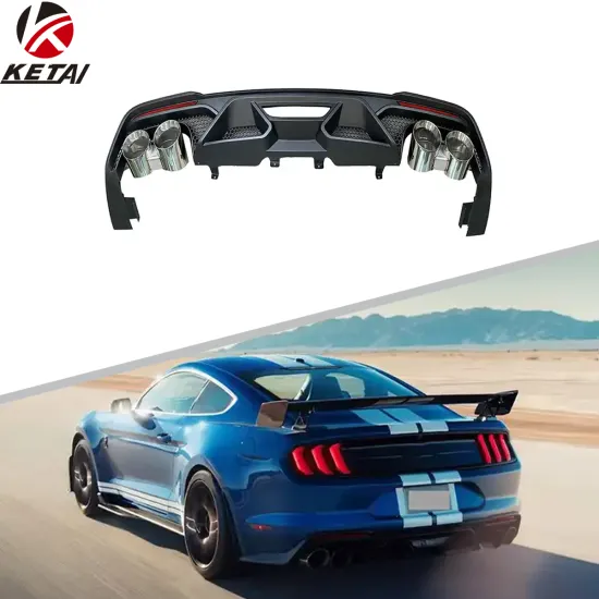 GT500 Style PP Material Car Bumper Rear Diffuser Lip for Mustang 2018-2022