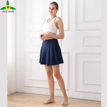 solid pleated tennis skirt