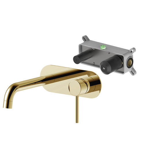 Brass Wall Mount Bathroom Faucet Brushed Nickel