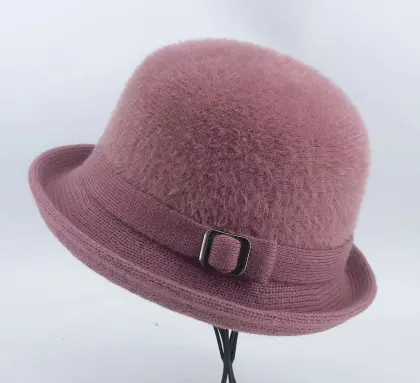 Wholesale Sunscreen Knitted Women's Short Brim Bucket Hat