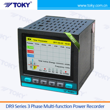 DR9 3 Phase Multi-function Power Recorder/Temperature Logger/Chart Recorder