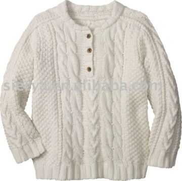 kid's pullover sweater with cable knitting