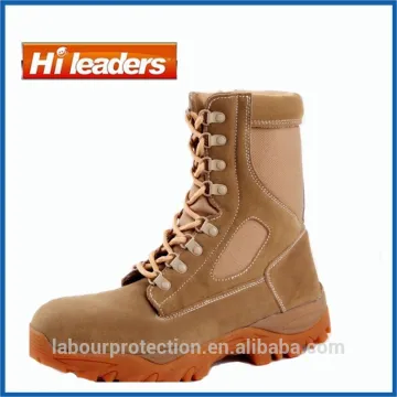 Rubber Sole Genuine Leather Upper Military Boots/Tan Combat Boots
