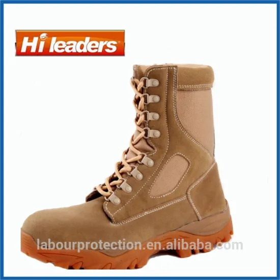 Rubber Sole Genuine Leather Upper Military Boots/Tan Combat Boots
