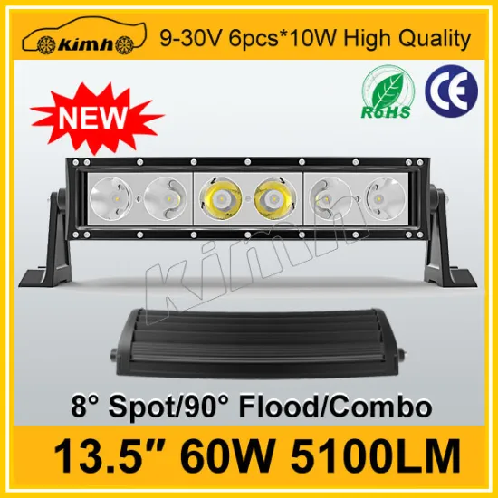 10-30Volt waterproof 60W curved high lumen led light bar