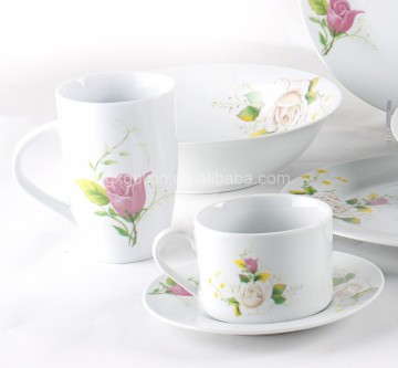 GUIXIN Round 12-Piece Ceramic Tea Set, Country Cottage, Service 4