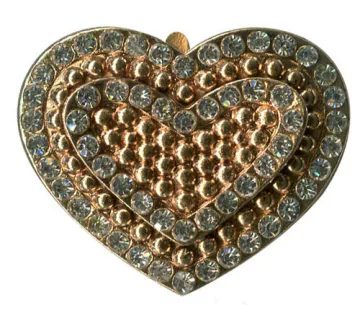 Heart Design Rhinestone Metal Buckle Wholesale; Footwear Jewelry