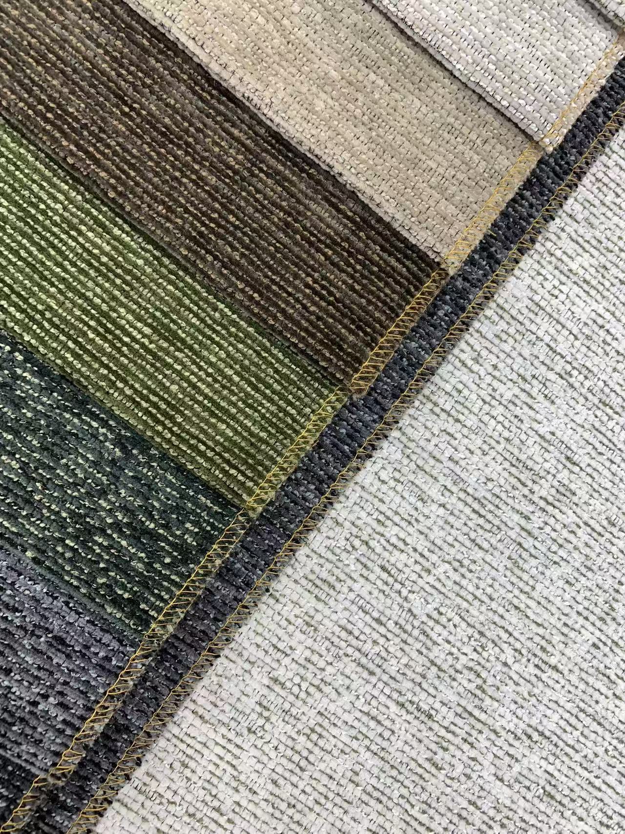 Textured Striped Chenille Upholstery Fabric