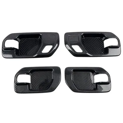 Carbon Fiber Inner Door Handle Trim Panel Cover for Chevy Silverado 1500 & GMC Sierra 2019-2023