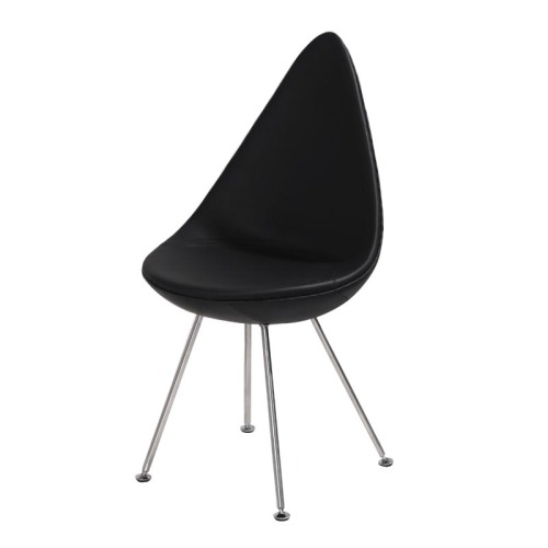 Läder Arne Jacobsen Drop Chair för Fritz Hansen