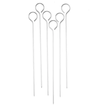 6-Piece Kebab Skewers Metal Kit: Stainless Steel BBQ Grills and Skewers Set