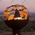 Plasma Metal Sphere Corten Steel Fire Ball