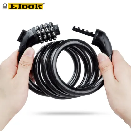 ETOOK Anti-Cut Bicycle/Motorcycle Code Cable Lock with Bracket, 1.5m