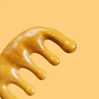 Wooden Scalp Massager Comb - Handmade Sandalwood Gua Sha Comb