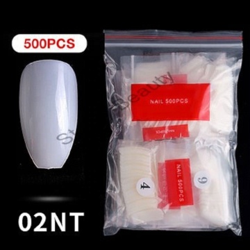 False Nail Tips - 500PCS French Pointed Full Cover Artificial Nails for Ladies