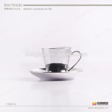 High quality electroplated coffee cup and saucer set