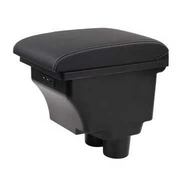 Black Car Interior Accessories: Armrest Console, Center Storage Box, Cup Holder, Ashtray & USB Port