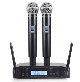 Clavax CLPM-WX4 Professional 2 Channel UHF Wireless Karaoke Microphone System