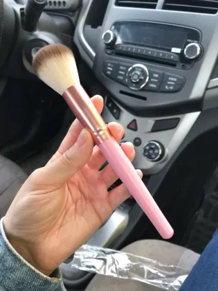 2 Piece Pink Makeup Beauty Blush Brush Kit