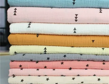 100x135cm Cotton Pattern Double Gauze Soft Fabric Baby Blanket Sewing Fabric