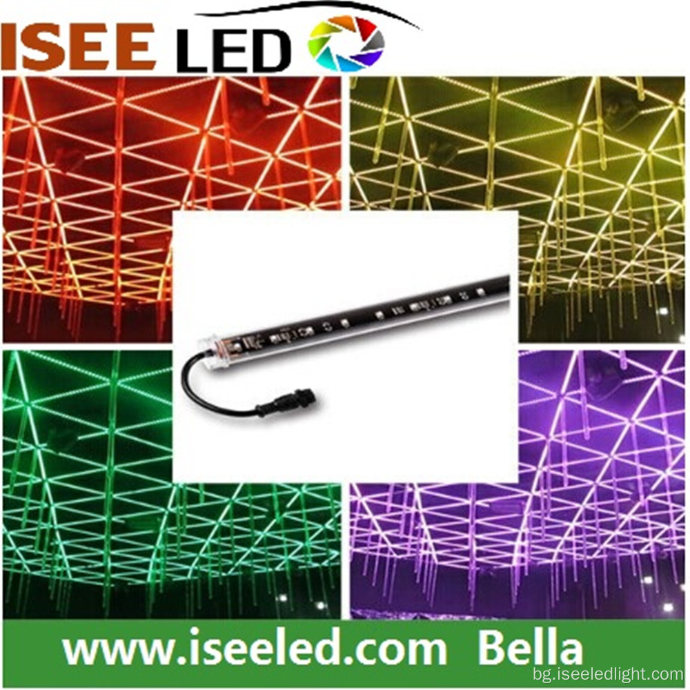 DMX LED RGB 1M 3D вертикална тръба DC15V