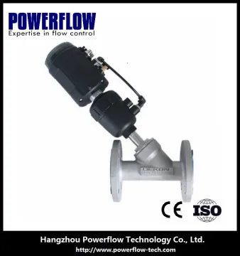 Angle seat control valve with smart valve positioner