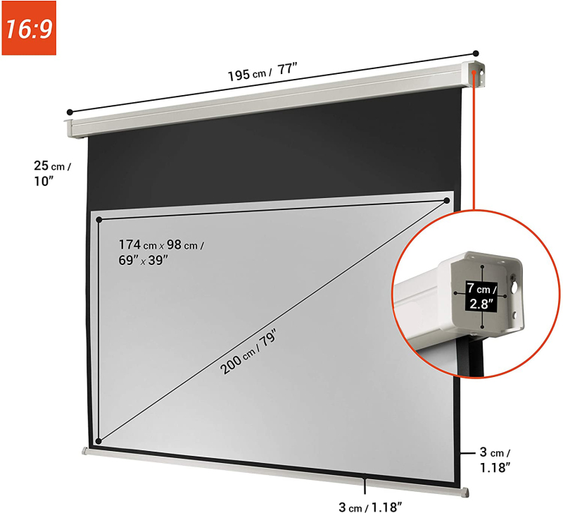 Motorized screen electric remote control projection screen