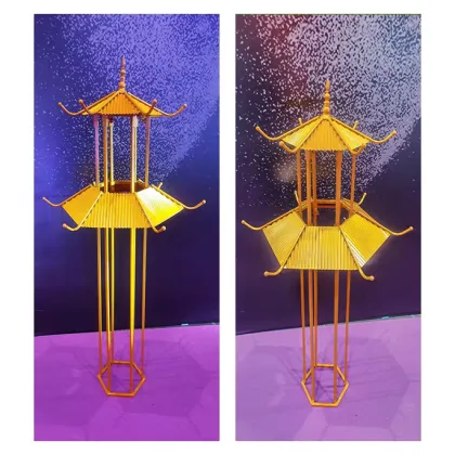 Chinese-style Hexagonal Pavilion Aisle Marker