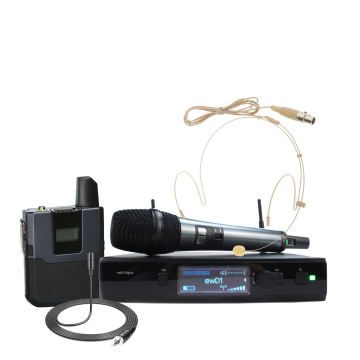 Professional EW D1 EWD1 Digital True Diversity Dji Long Range Wireless Microphone System - Conference & Stage Use - Single Black Model - 60dB