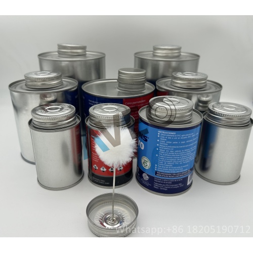 Empty metal tin can for PVC glue cement