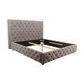 Hot Sale KD Wooden Upholstered Fabric Tufted Bed For Bedroom