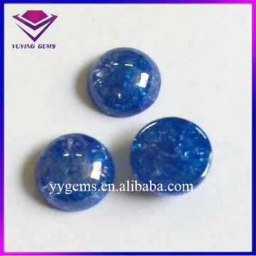 10MM Flat Bottom Ice CZ Bead Sapphire Blue Cubic Zirconia Gemstone