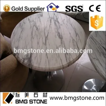 Factory Arabescato White Marble Round Table Tops