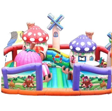 Inflatable Bouncy Combo with Mushroom Elements for Toddlers