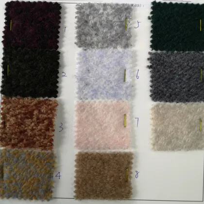 Knitted boucle wool polyester fabric