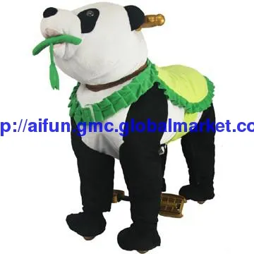 Panda Yuanyuan, kids riding toys cars