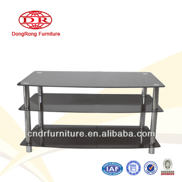 black glass TV stand