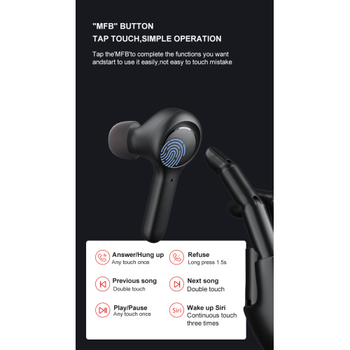 Auriculares Bluetooth portátiles verdaderos auriculares estéreo inalámbricos