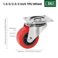 Langlebiger PU -Top -Platten -Schwellenmöbel Caster Wheel