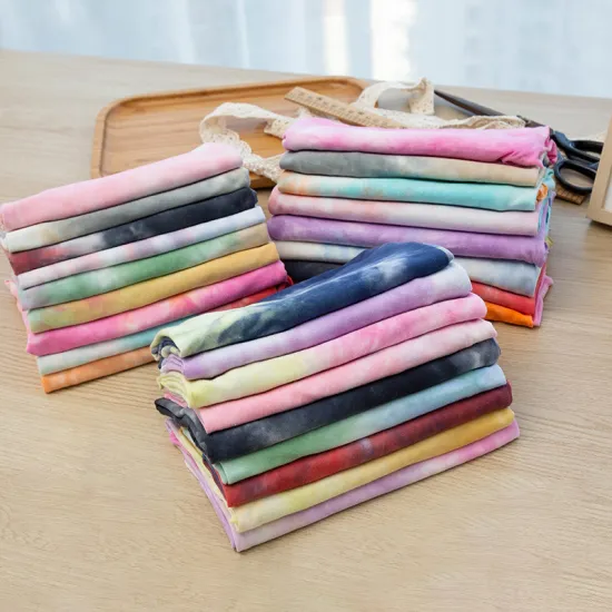 Fashion Polyester Spandex Fabric Jersey Tie Dye Four Way Stretch Milk Silk Fabric For Sewing Autumn And Winter Bottoming TJ1341